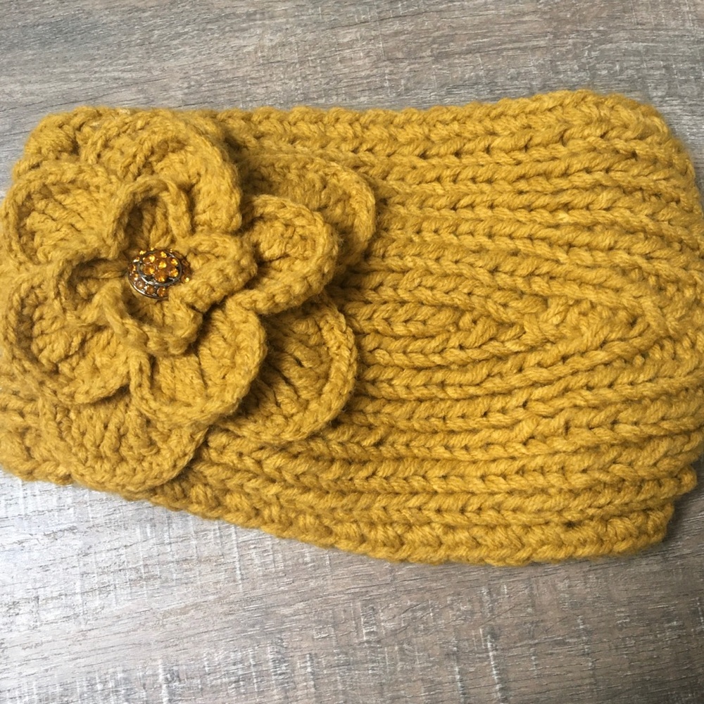 Mustard yellow knit winter headband - new!